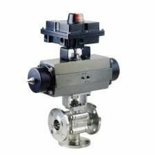 Pneumatic three-way shut-off valve