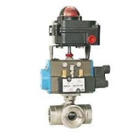 Pneumatic three-way shut-off valve